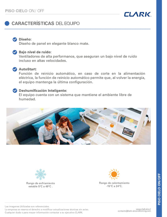 Aire Acondicionado Piso-Cielo Clark 60.000btu On/Off (380V)
