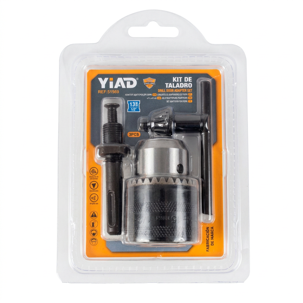 mandril con llave para taladro de 13 mm