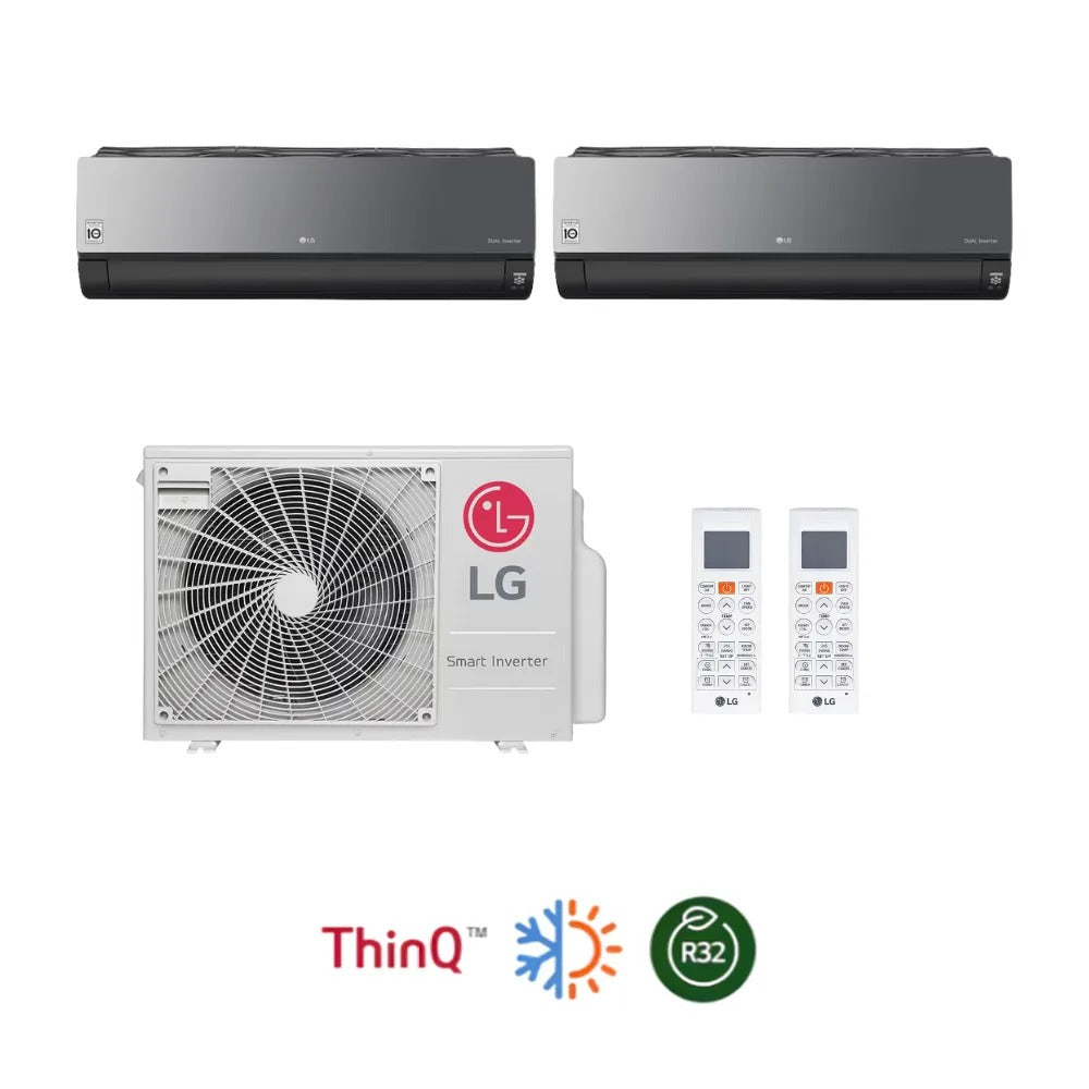 Aire Acondicionado Multi Split LG Inverter Artcool R32 Wifi 9.000 + 12.000 Btu UE 18000BTU