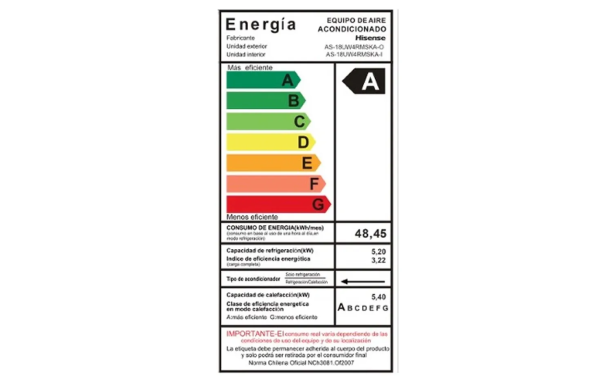 Aire Acondicionado 18000 BTU Hisense Inverter R32 HI VIDA