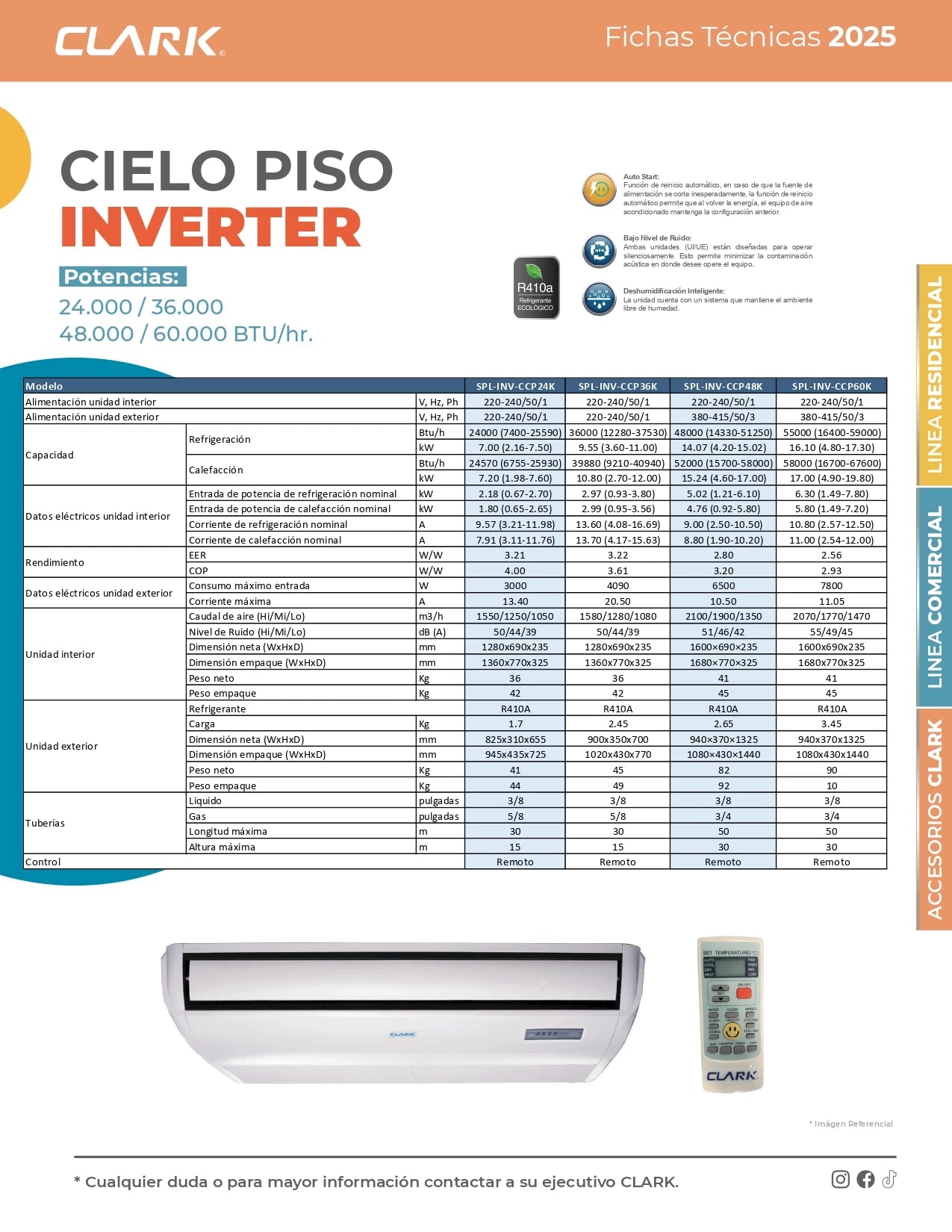 Aire Acondicionado Piso - Cielo Clark 36.000 Btu Inverter (220V)