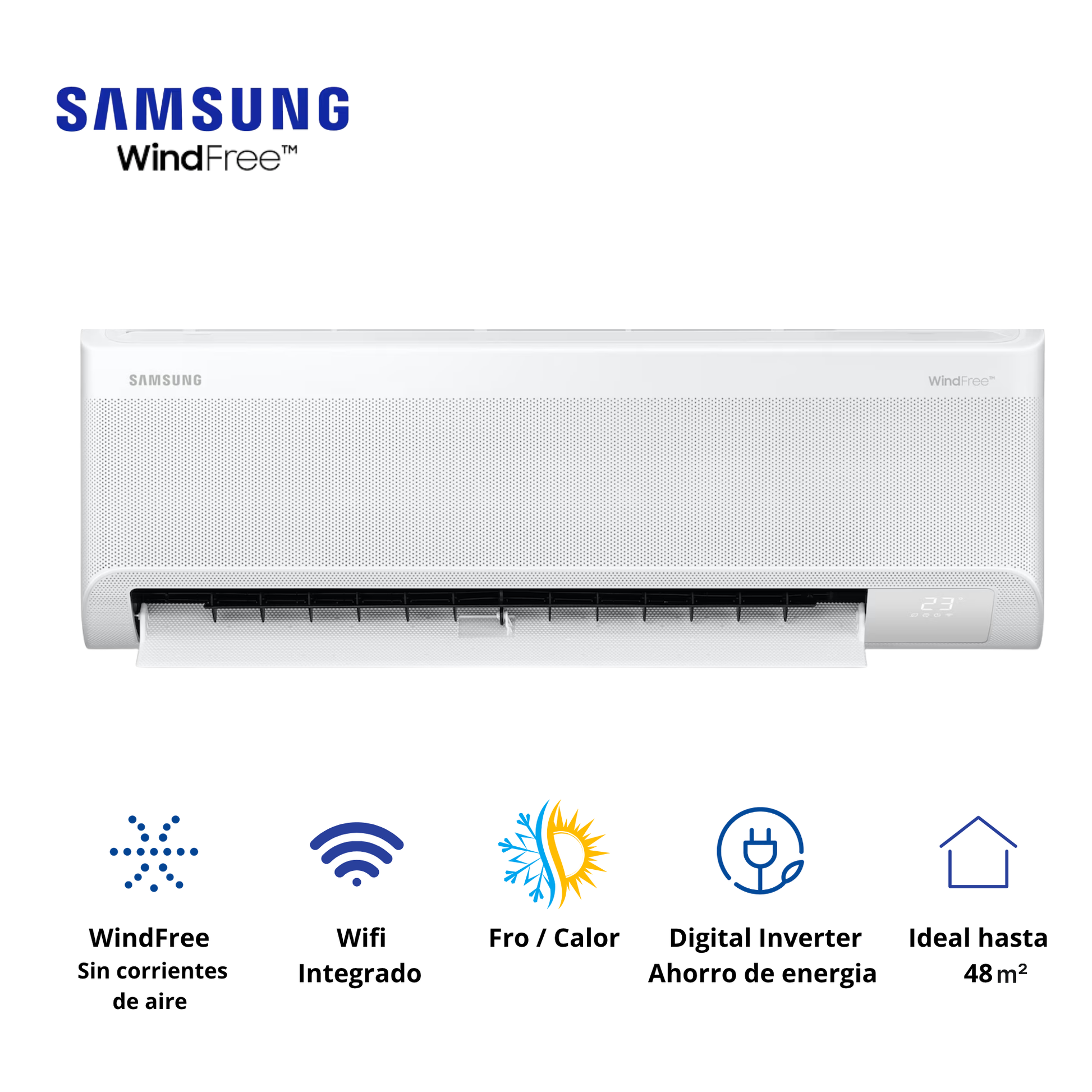 Aire Acondicionado Samsung Split Muro Inverter Wind Free 24000 Btu