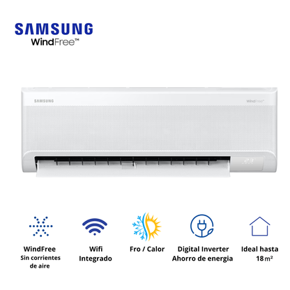Aire Acondicionado Samsung Split Muro Inverter Wind Free 9.000 Btu
