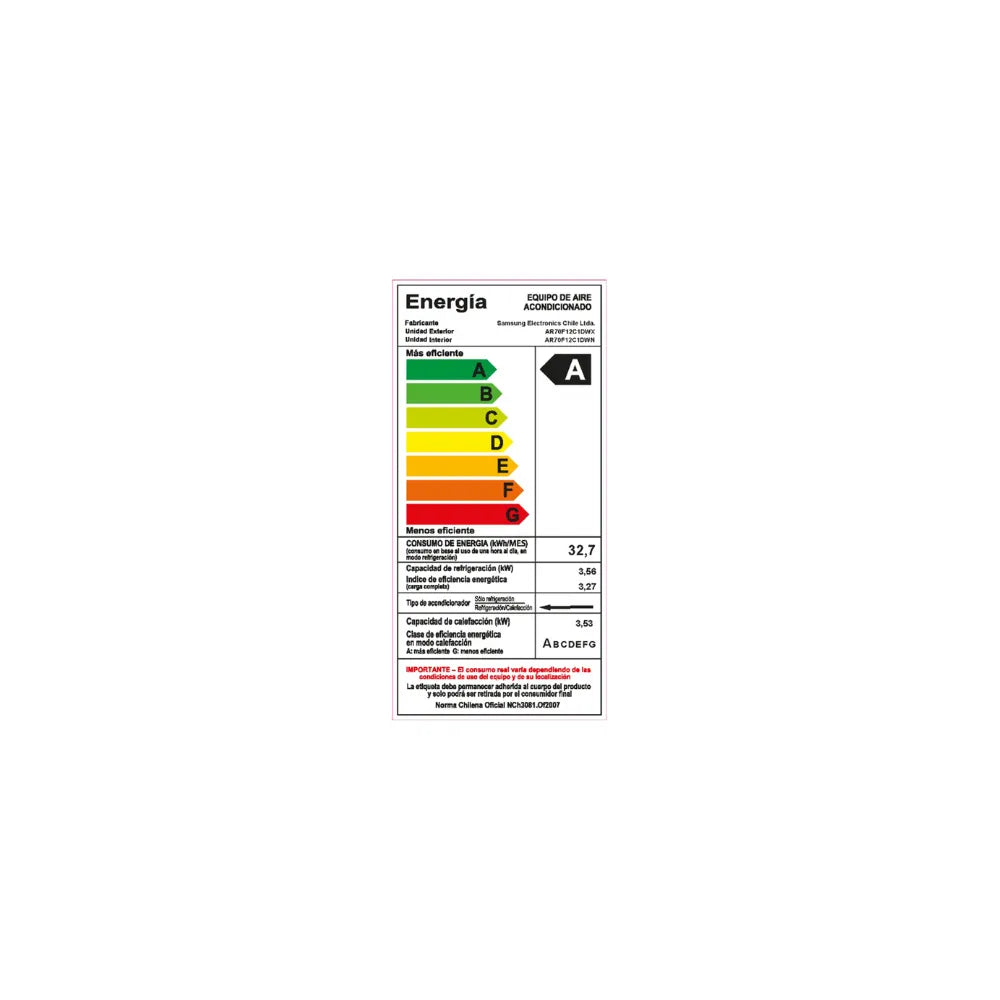Aire Acondicionado Samsung Split Muro Inverter Wind Free 12.000 Btu