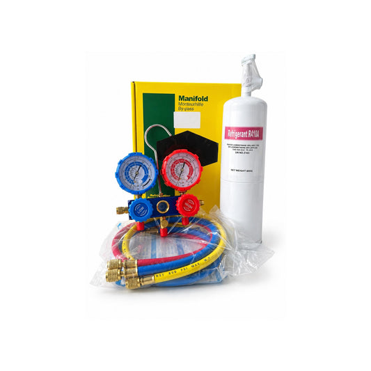 Kit Manometros Y Botella R410 800 Grs Para Aire Acondicionado